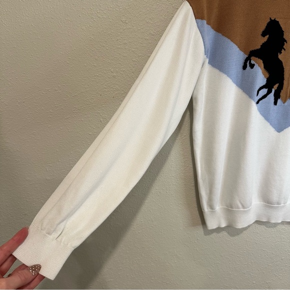 Modcloth Western Horse Themed Crewneck Sweater - Picture 4 of 8